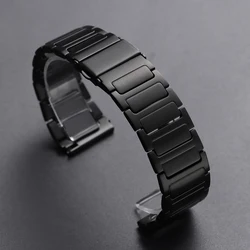 Sleek Stainless Steel Metal Watchstrap - Unisex Watch Accessory - 18mm (Black)