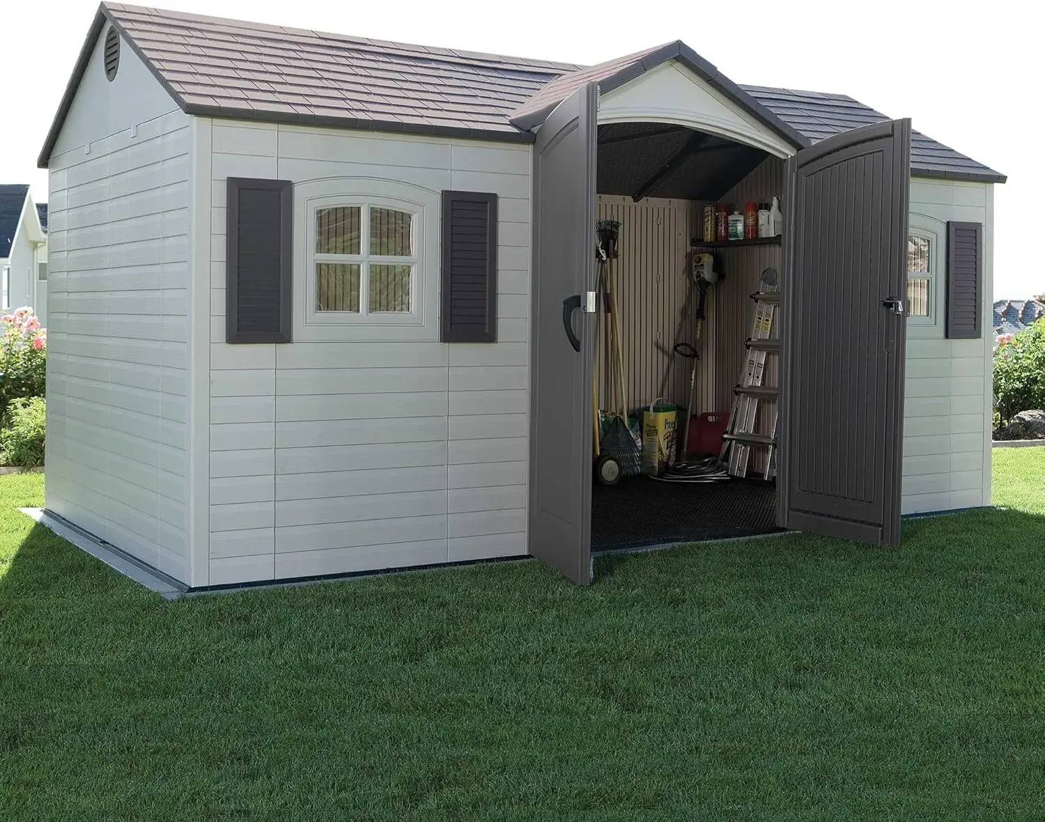 8x15 Outdoor Storage Shed in Desert Sand 6