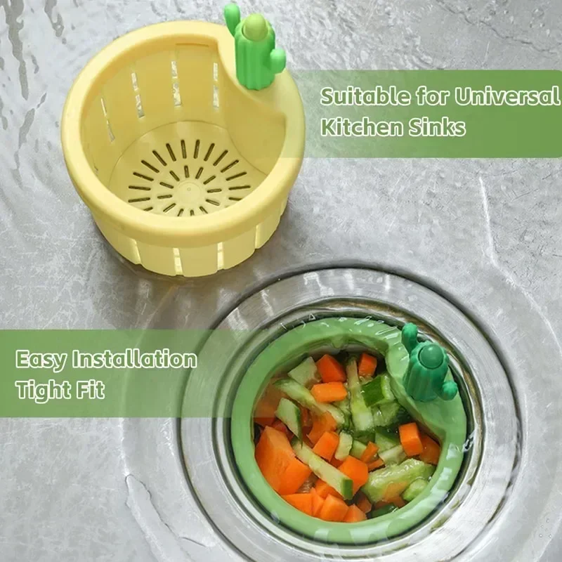 New Anti-clogging Cactus Kitchen Sink Drain Strainer Leakage-proof Food Waste Catcher Plug Filter Basket Sink Drain Kitchen Tool