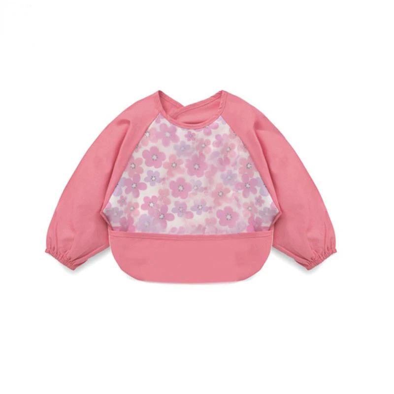 Waterproof Cartoon Baby Bibs with Long Sleeves