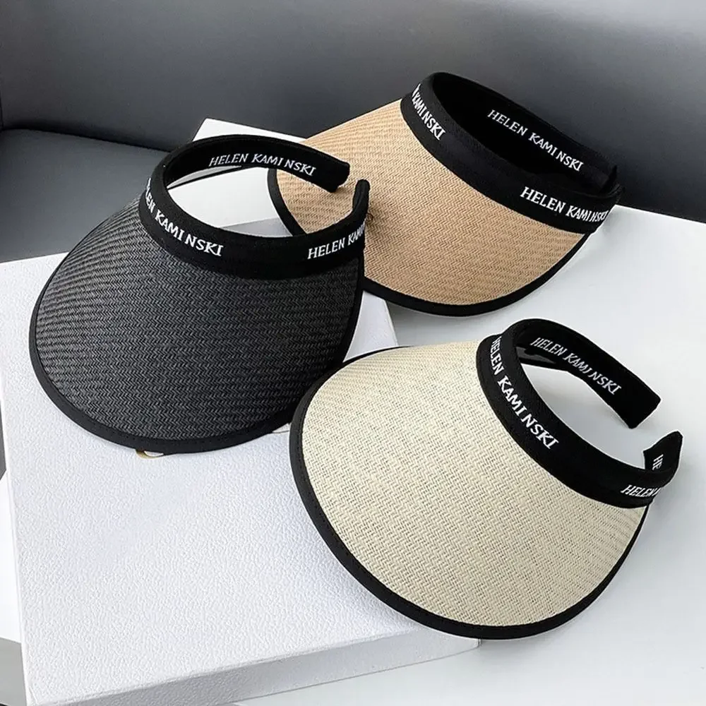 Foldable Portable Beach Hat Wide Brim Sun Hat Visor Adjustable UV Protection Roll-up Summer Casual Straw Cap