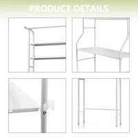 Étagère moderne pour machine à laver, étagère de toilette, étagère de salle de bain avec 3 niveaux, étagère gain de place au-dessus des toilettes, support de rangement multifonctionnel, robuste, étagère suspendue 7