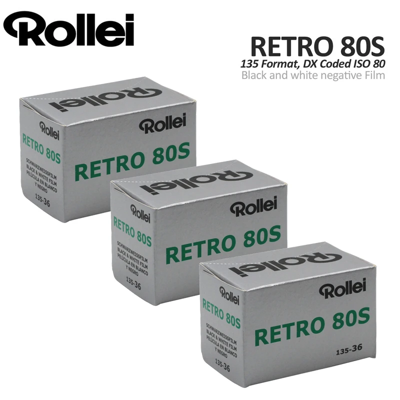 1-10 Rolls Rollei Retro 80s 135 35mm Black and White Negative Film