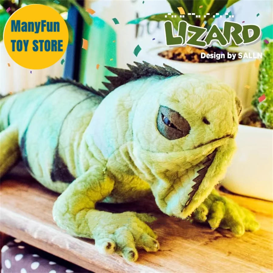 Green Lizard High Fidelity Anime Cute Plushie Iguana Plush Toys Lifelike Animals Simulation Stuffed Doll Kawai Toy Gifts For Kid 2