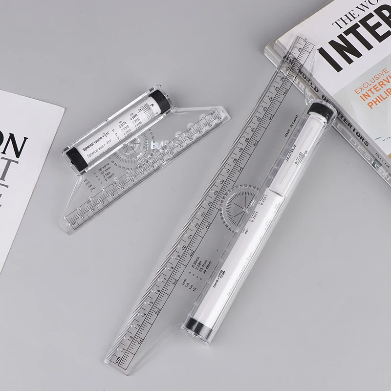 뉴 앵글 라인 룰러 15cm 30cm 다기능 드로잉 도구 미터법 롤링 룰러 투명 평행 롤링 룰러