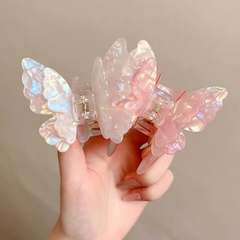 Elegant Butterfly Hair Clip Fairy Back Clip Shark Jaw Hairpin Women's Hair Accessories for Girls Party Wedding