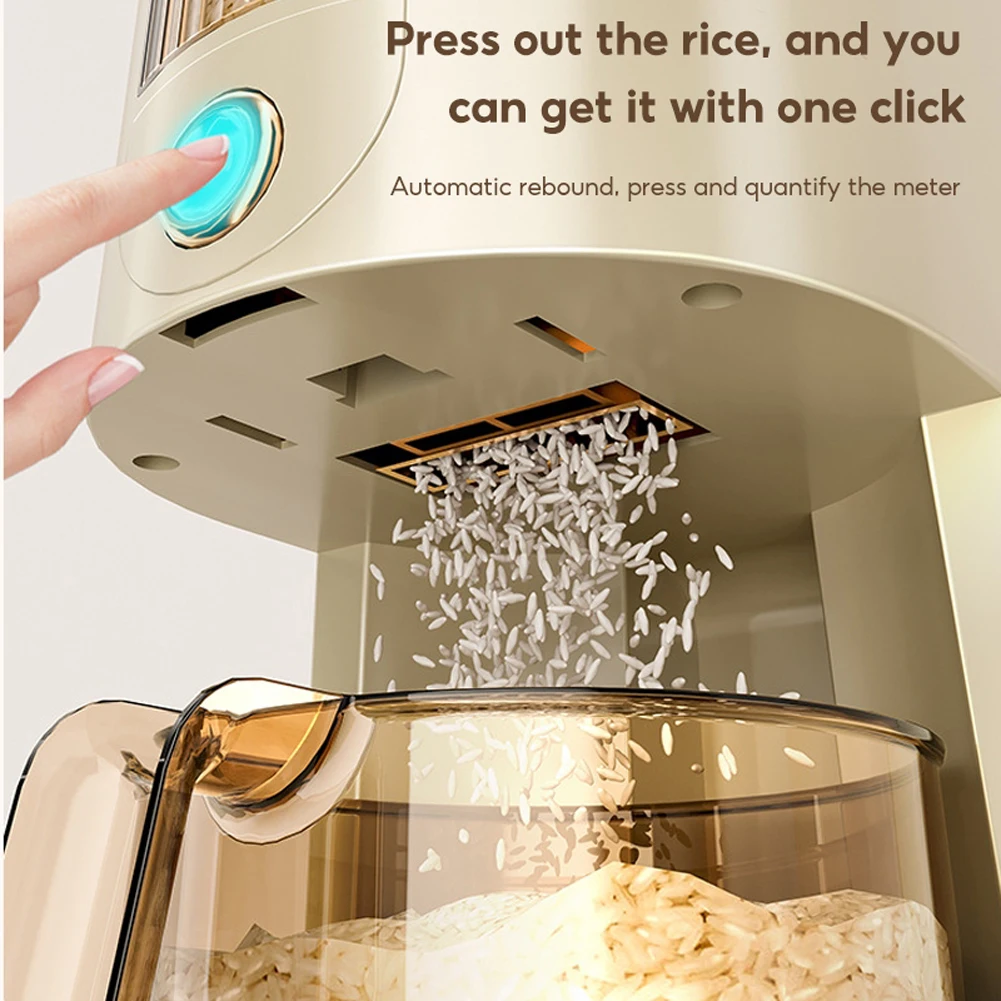 5KG Automatic Rice Dispenser Moisture-proof Rice Storage Box Large Capacity Cereal Rice Container Kitchen Dry Food Dispenser 5