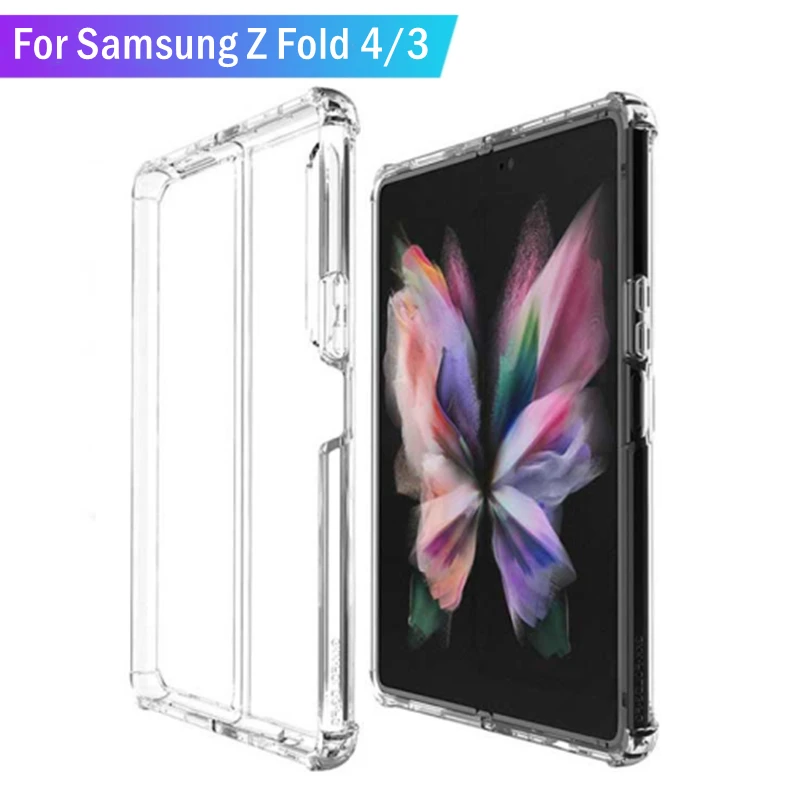 Per Samsung Galaxy Z Fold 4 Fold3 5G Custodia Antiurto Cover Anteriore E Posteriore Trasparente Per Samsung Z Fold 3 4 Custodie Protettive