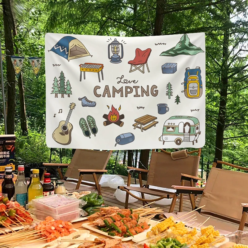 

INS Outdoor Camping Wall Hanging Tapestry Room Decor Aesthetic Backgound Cloth Wall Art Tapestry Beach Mat Tapestries Decor테피스트리