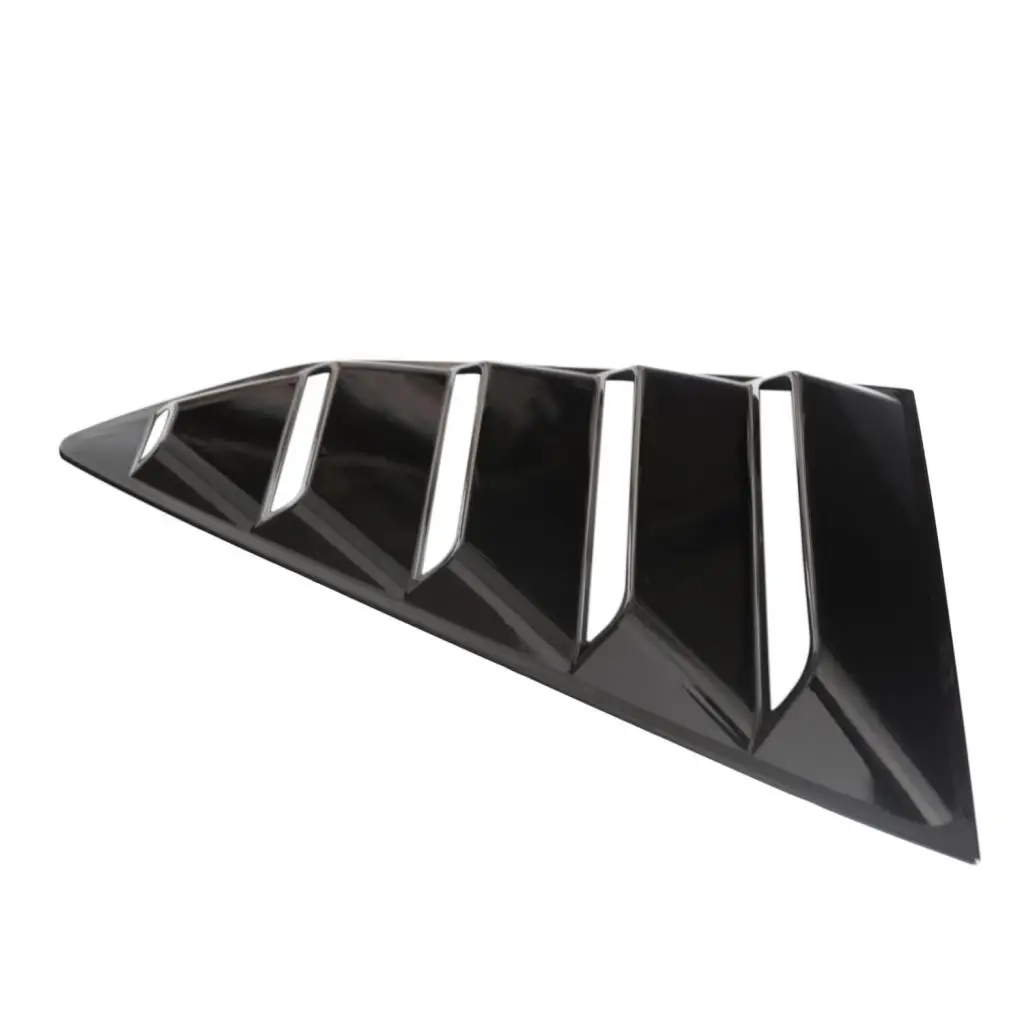 2Pcs Bright Black Rear Side Window Louvers Cover Vent for 