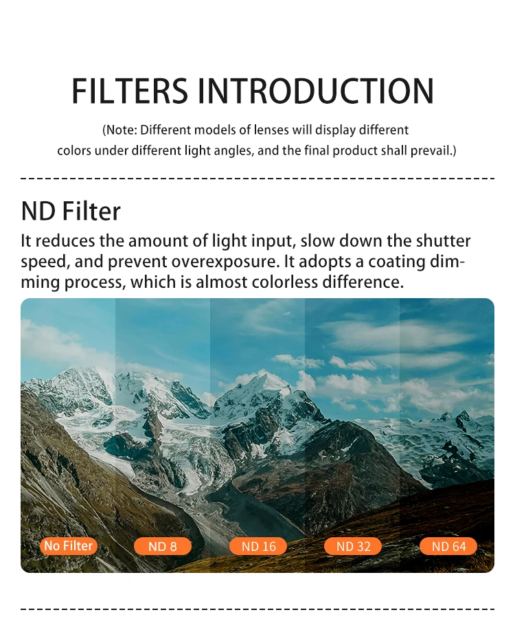 für DJI Neo ND Filter Objektivfilter-Set Kameraobjektivfilter-Kit ND CPL UV HD Optisches Glas Kamerafilter für DJI Neo Zubehör – Detail 2