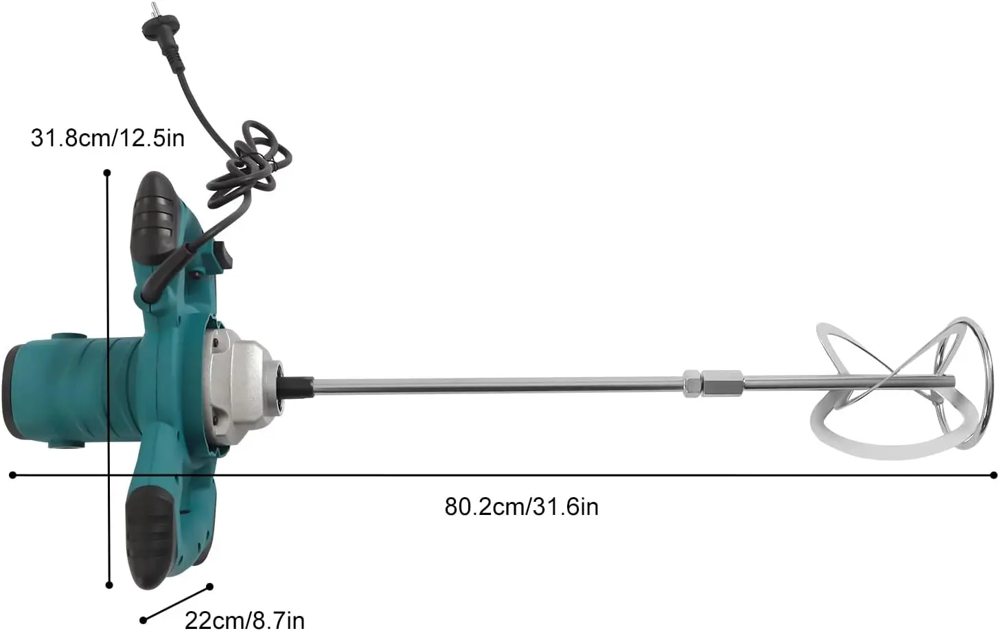 2100W Electric Stirrer Drill Mix Stirring Tool, 6-Speed Concrete Mixer, Ergonomic Locking Switch for Paint, Plaster, Cement