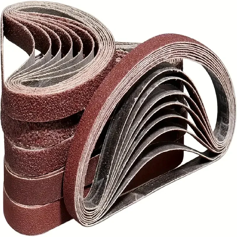 11pcs Sanding Belts (10X330mm)- 60 80 100 120 150 180 240 320 400 600 800 Grits Aluminum Oxide For Wood Sanding And Levelling