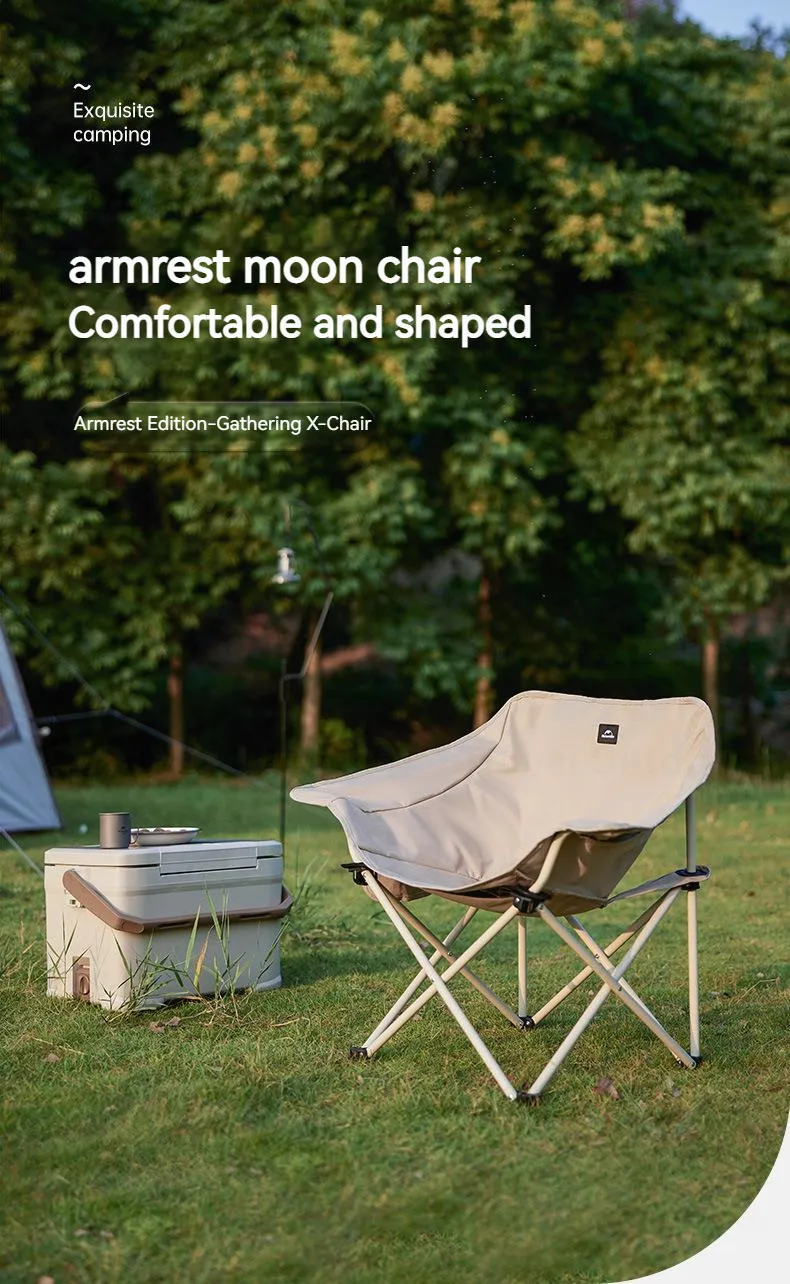 Description Picture 2 of itemNaturehike Folding Moon Chair Lightweight Armchair Portable Backrest Seat Stool for Outdoor Camping Fishing Travel 110kg Bearing
