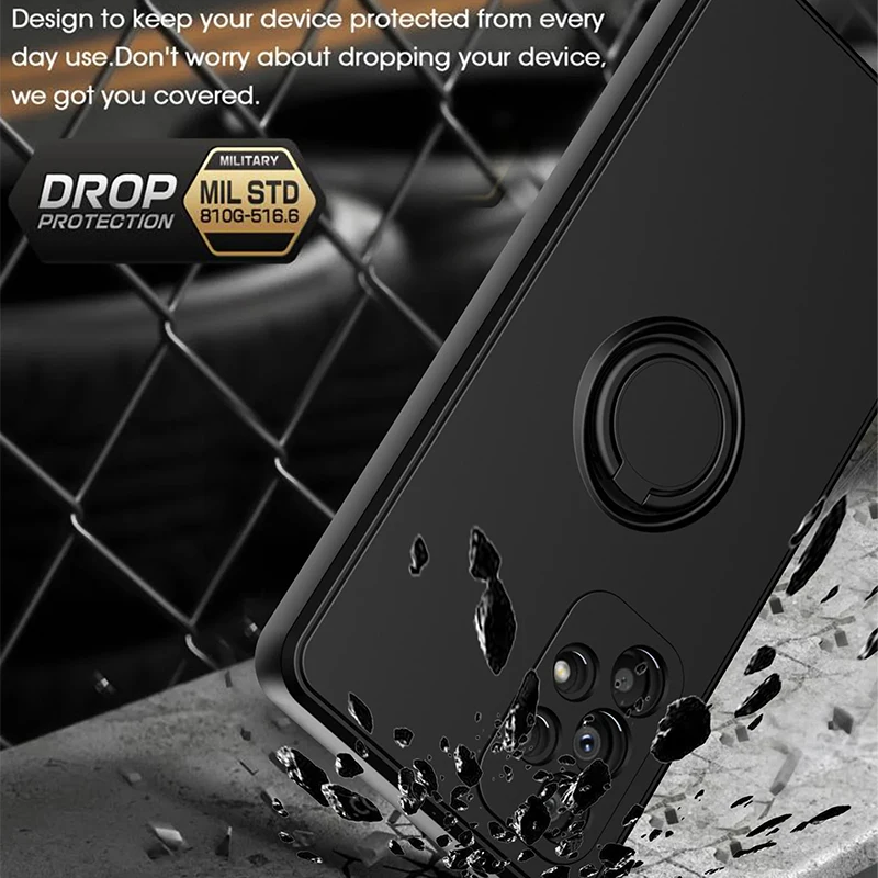 액체 실리콘 마그네틱 브래킷 링 소프트 전화 케이스 삼성 A54 A53 A52 A51 A71 A34 A32 A22 A73 S23 울트라 플러스 S21FE 커버