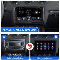 Autoradio ESSGOO Android 14 9" 4+64G 2DIN pour Audi TT MK2 8J 2006-2014 Carplay Sans Fil Android Auto GPS Navigation Bluetooth FM Wifi Mirror Link Lecteur Multimédia Vidéo Écran Tactile Unité Centrale 4