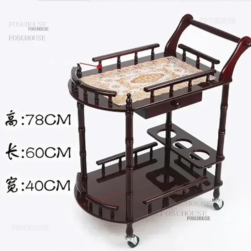 Small Apartment Wine-bottle Holders Hotel Restaurant Canteen Trolleys Coffee Shop Club Bar Cart Dining Storage Kitchen Islands K