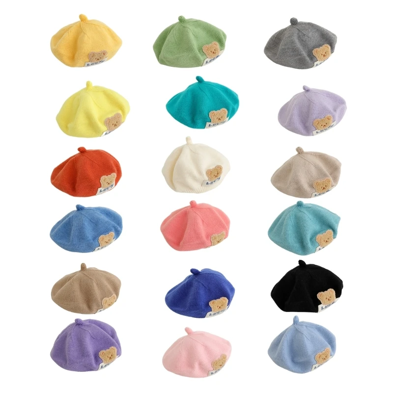 

Knitted Bear Pattern Beanie for Children Fashionable Hat Comfortable Headwear Hat Suitable for Dailyand Seasonal Wear