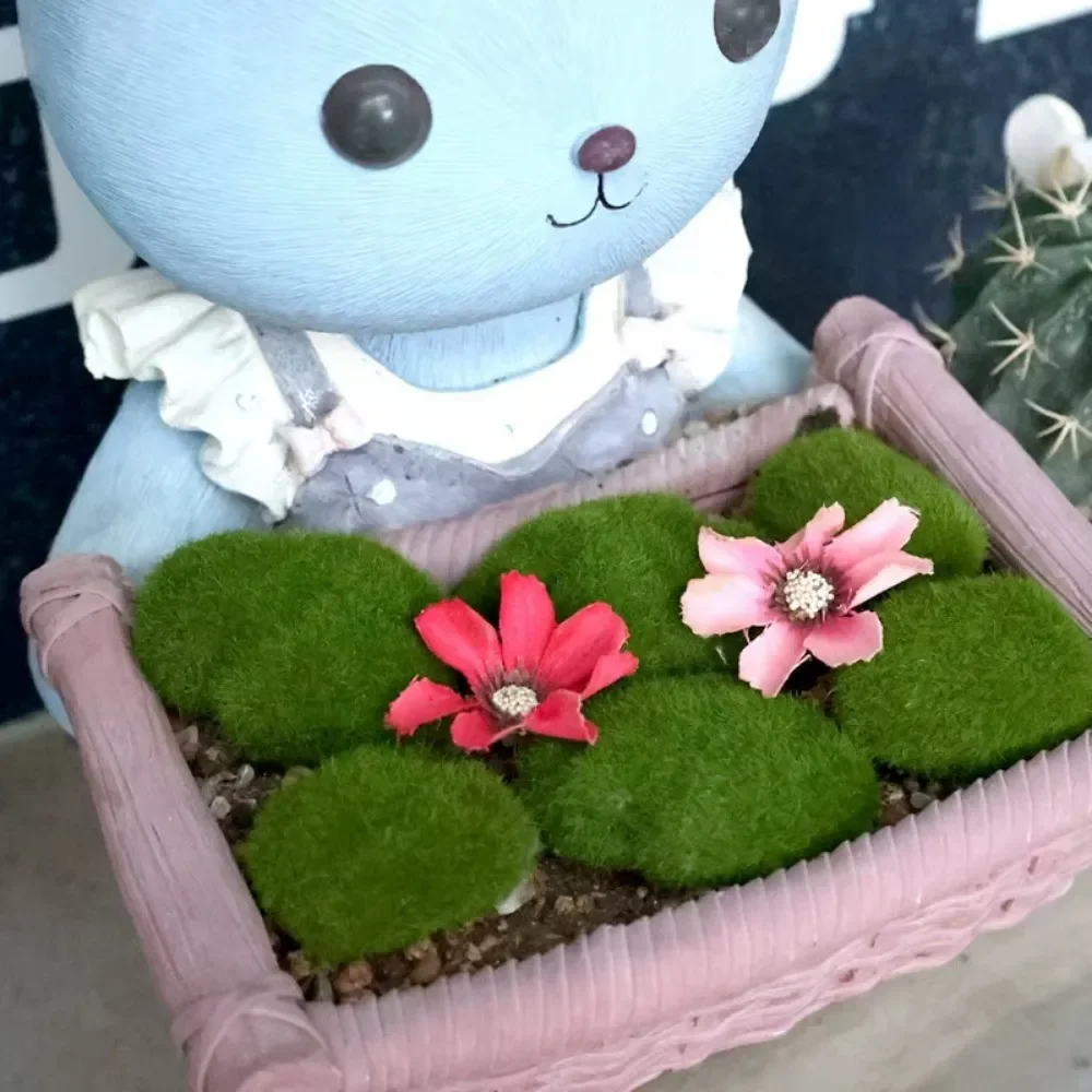 50/5PCS Artificial Foam Moss Rocks Fake Green Moss Stone Micro Landscape DIY Crafts for Home Garden Flower Pot Decoration Stone 4