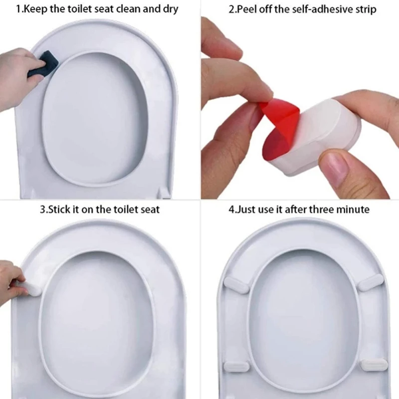 4PCS Antislip Toilet Cover Gasket Bumper Self-adhesive Seat Cushioning Pads Provides A Great ering Protective Pad Universal toilet seat accessories