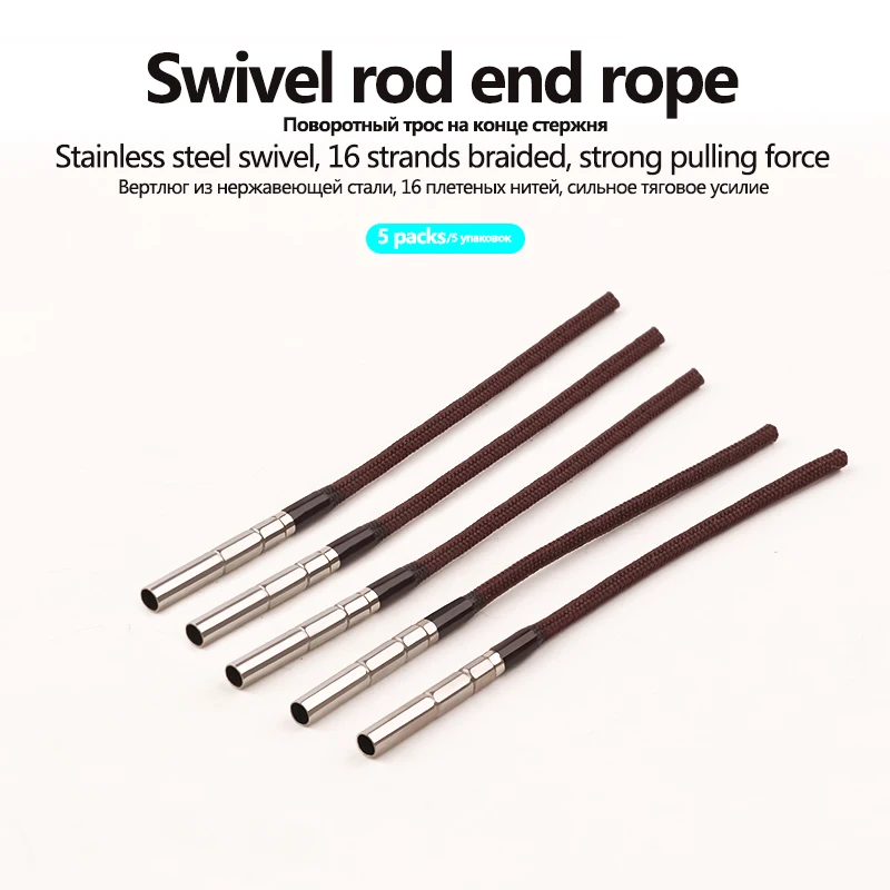 Fishing Swivels 5PCS Rod Tip Swivel Stainless Steel Swivel Anti-rod Tip Main Line Winding Universal Rotating Rod Lake River Fishing Tools Tackle