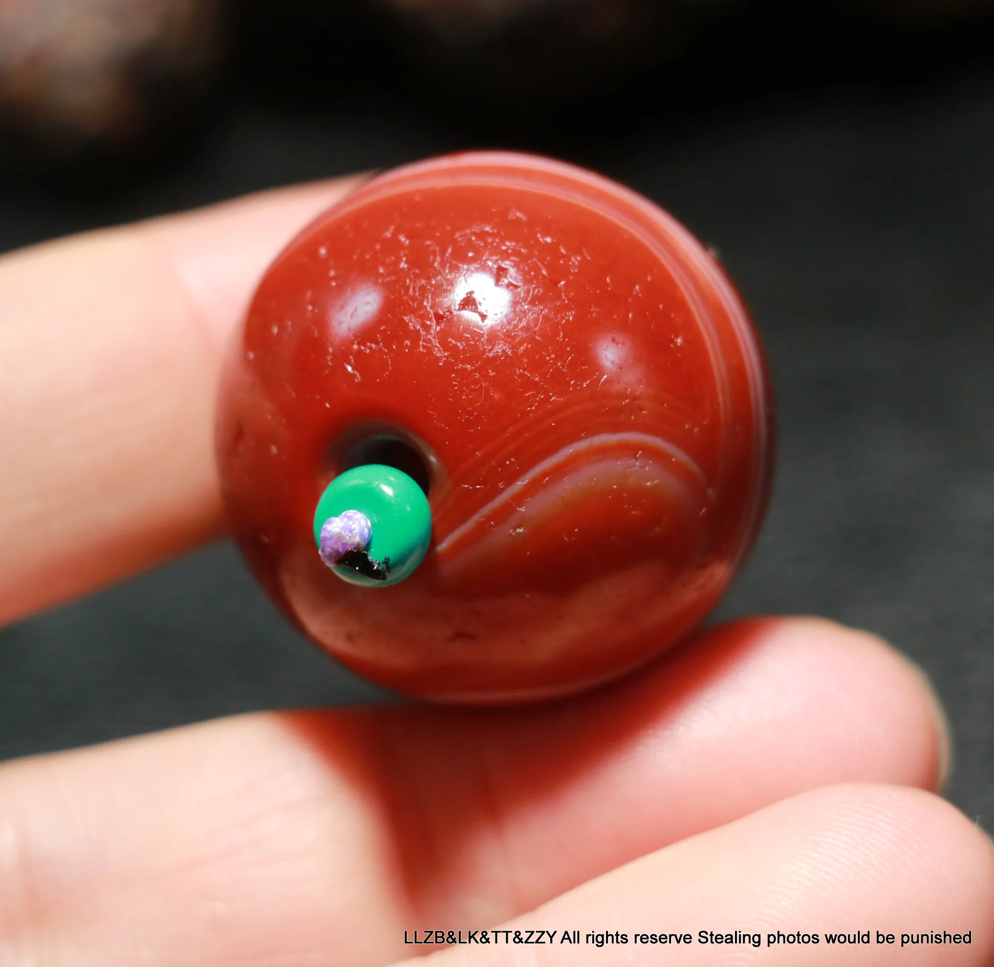 Ultra Power Energy Magic Tibetan Old Red Agate Natural line Ball Shpere Shape dZi Bead For adding Jewelry UPD221202A143