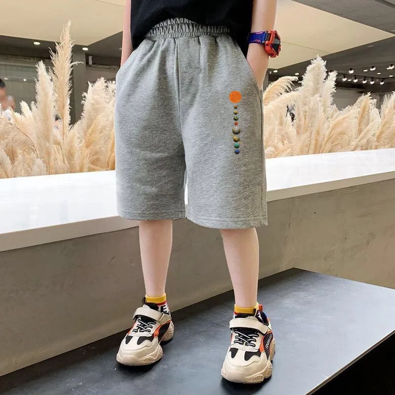 Summer Boys Space Shorts Cotton Trousers Kids Beachwear with Pocket Children Loose Sport Beach Shorts Sweatpants 3-14Y Boys Pants Kids Pants
