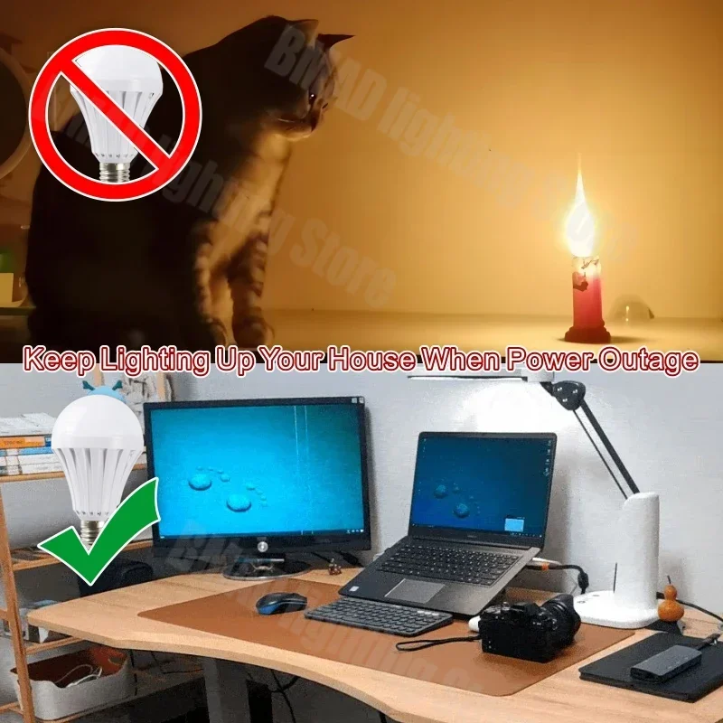 Description Picture 4 of itemLED Rechargeable Light Bulb 5w 7w 9w 1 15w 1200mAh 85-265V Emergency Bulb for Home Power Failure Camping Tent Porch Garden Lamp