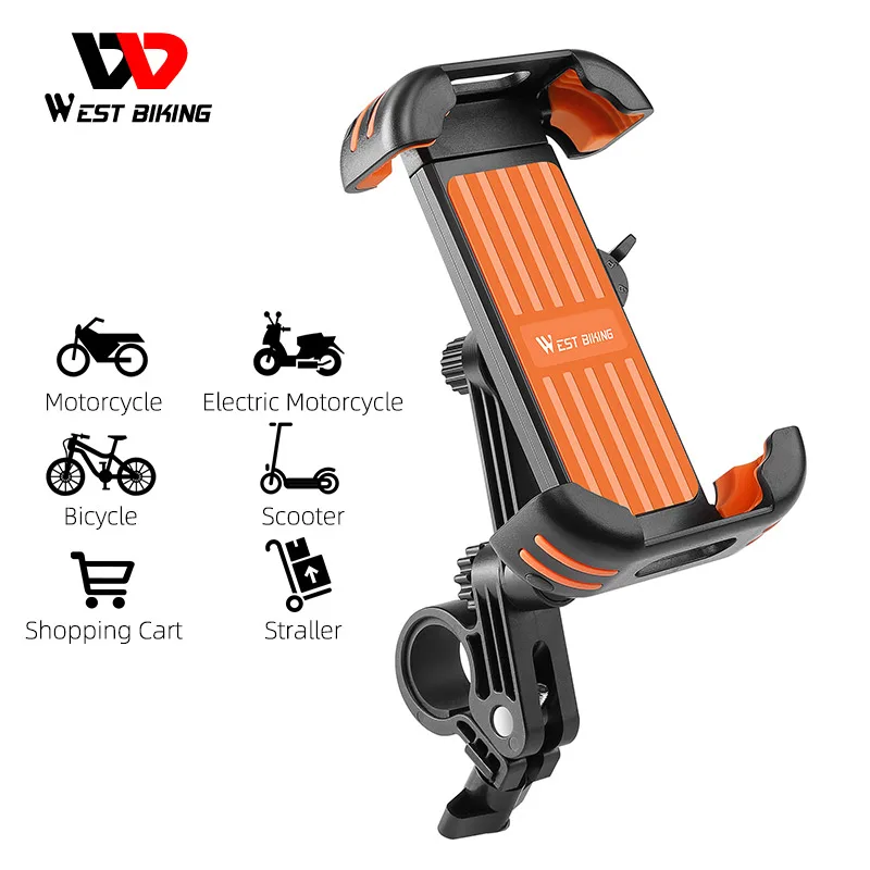 

Держатель для телефона WEST BIKING MTB, держатель для велосипеда, вращающийся на 360 градусов, регулируемый, нескользящий, для велосипеда