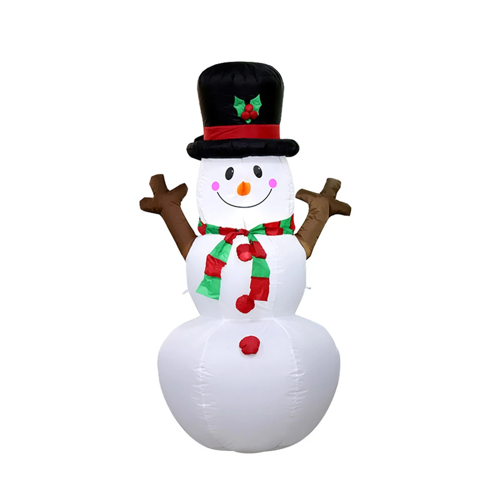 Inflatable Polyester Snowman Ornament with LED Light for Christmas Decor