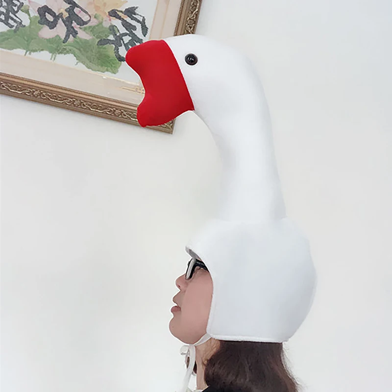 Cute Plush Funny Goose Shape Hat Adult Kids Halloween Party Cosplay Animal Hat party hat halloween witch hat
