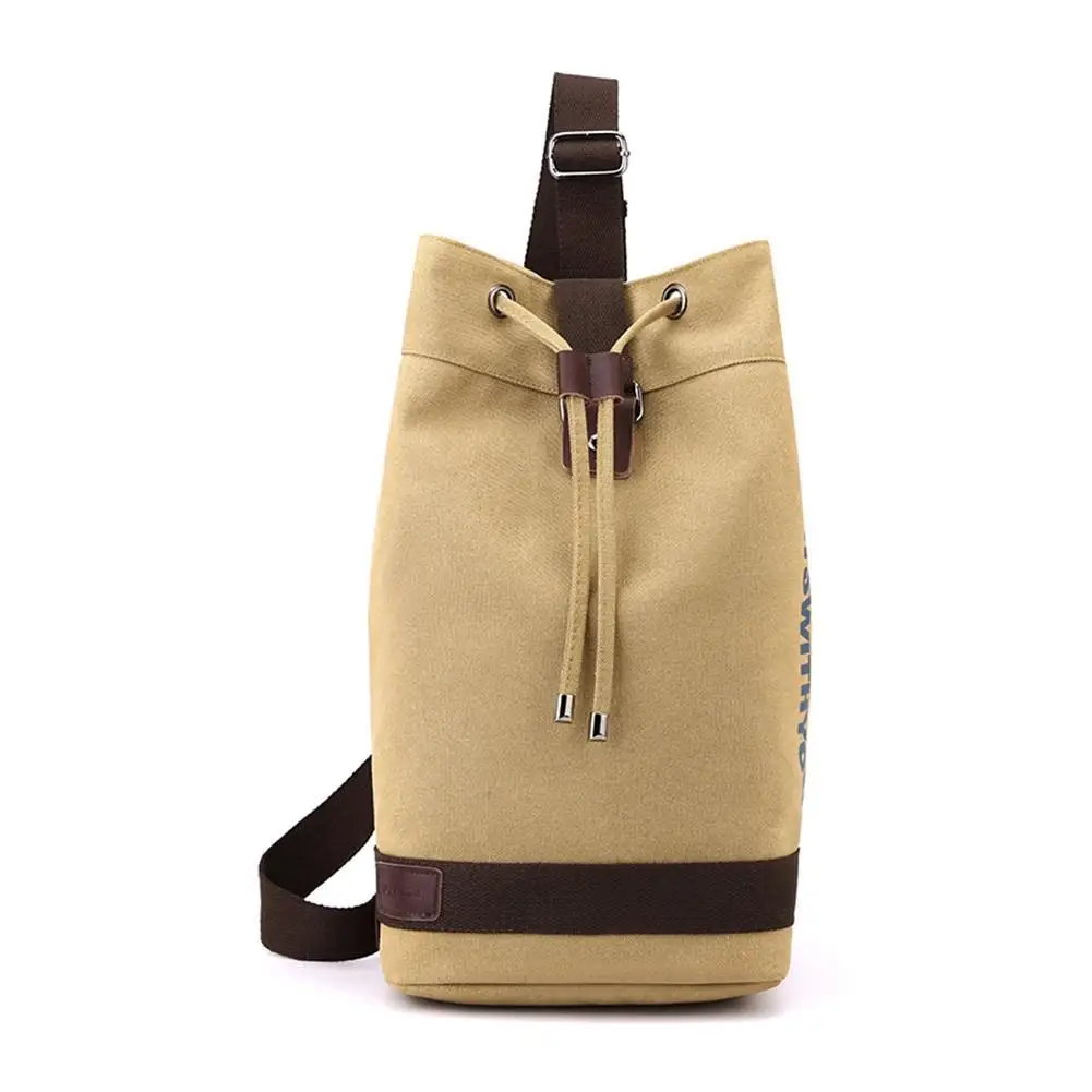 

Холщовый Рюкзак Унисекс, вместительная сумка на шнурке, модный компактный школьный ранец для мужчин