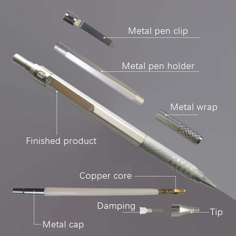 0.3 0.5 0.7 0.9 2.0mm Low Center of Gravity Pencil Metal Mechanical Pencil Sketch Drawing Painting Pencil Office School Supplies 5