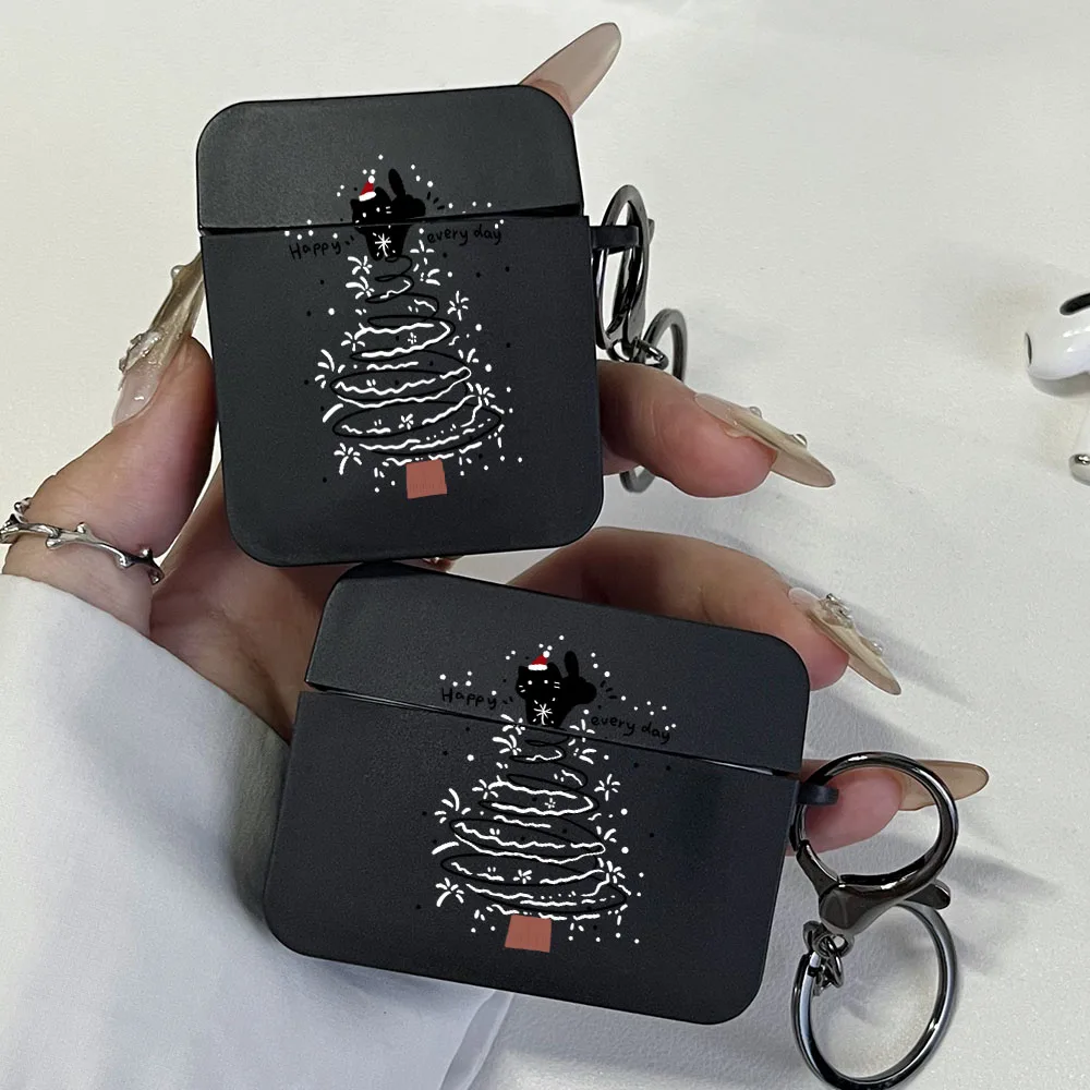 Black Cat Christmas Earphone Case for AirPods