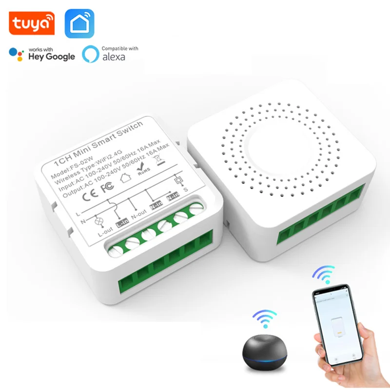 

Tuya Wifi Smart Switch Module 1/2/3/4 Gang Automation DIY Breaker Support 2 Way Control Smart Life Works with Alexa Google Home