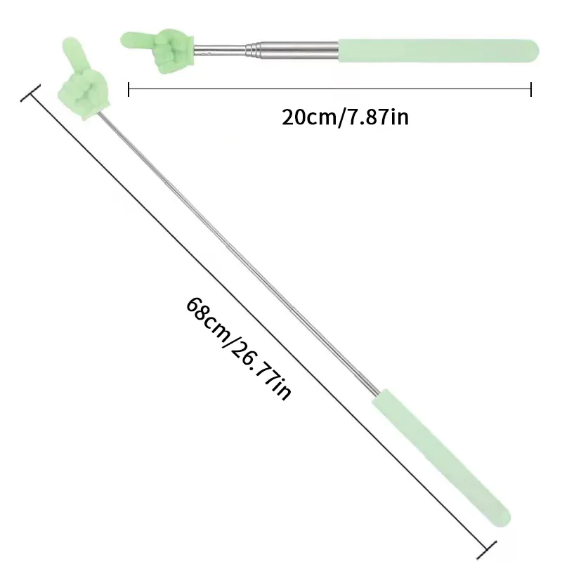 Puntatore per insegnante retrattile con design a dito Puntatore per insegnamento scolastico telescopico in acciaio inossidabile Forniture per insegnanti per l'aula - immagine 5