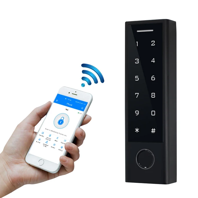 TTLock App Bluetooth Fingerprint Access Control Keyboard or Doorbell Keypad Opener RF IC Card Reader Door Lock System Waterproof 6