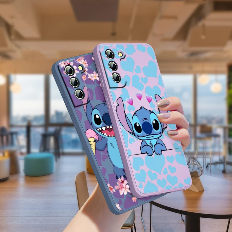 Lilo & Stitch Disney Dành Cho Samsung Galaxy Samsung Galaxy S21 S22 Pro S20 FE S10 Note 20 10 Plus Lite Cực Chất Lỏng ốp Dây Điện Thoại kawaii samsung phone cases