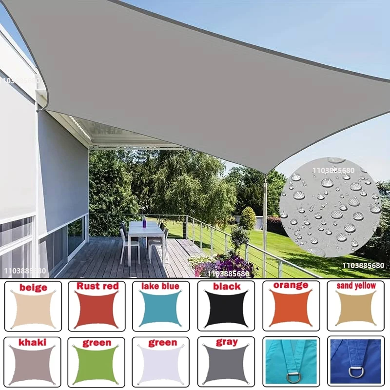 Outdoor Awning Multi-color outdoor awning waterproof shade sail garden patio car awning rectangular pool shade sail
