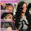 Mossily 250 Density Loose Wave 13x6 HD Lace Front Human Hair Wigs Brazilian Deep Wave Curly Lace Frontal Wig Preplucked 40 Inch 4
