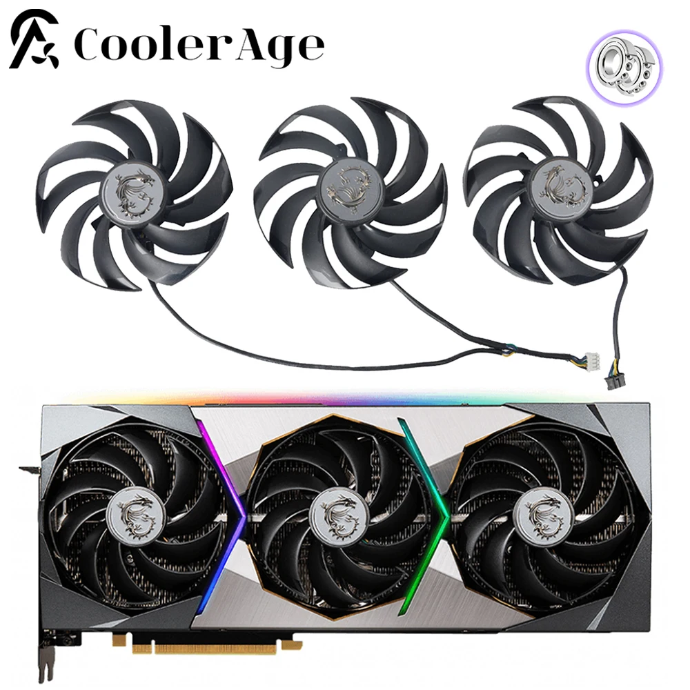 Ventola Della Scheda Video Per Msi Geforce Rtx 3070 3080 3090 3070Ti 3080 Ti 3090Ti 95Mm Ventola Di Raffreddamento Sostitutiva Della Scheda Grafica