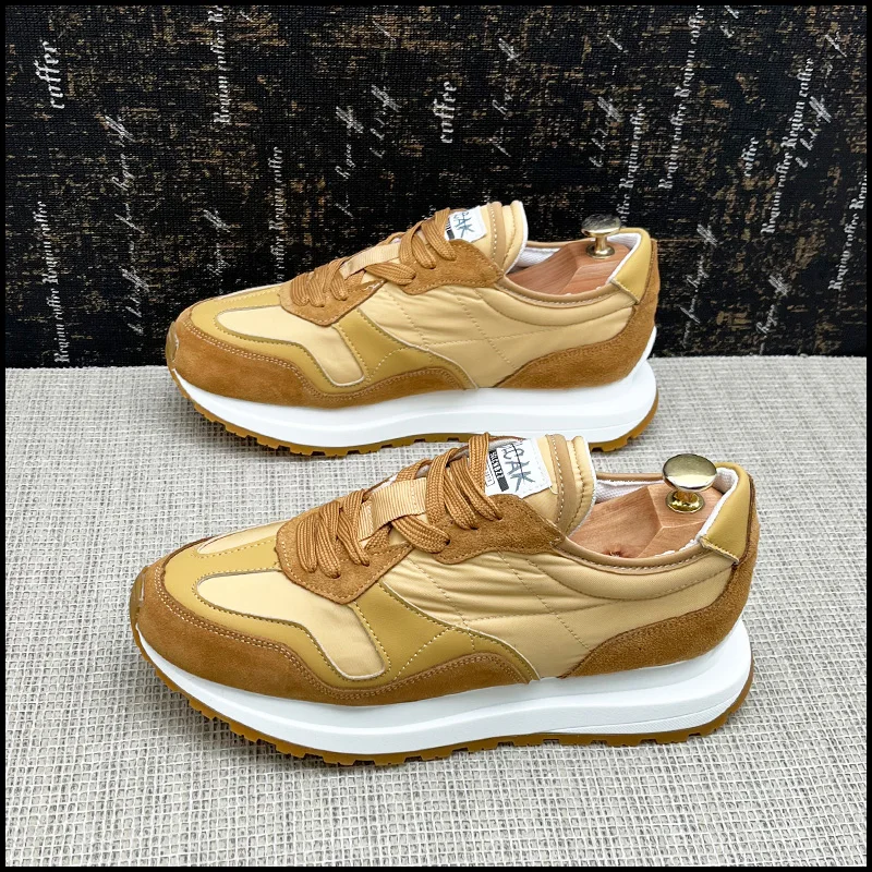 Fashion Breathable Vulcanized Non-slip  Running Outdoor Casual Sneakers Round Toe Thick Bottom Business Leisure Walking Loafers 2
