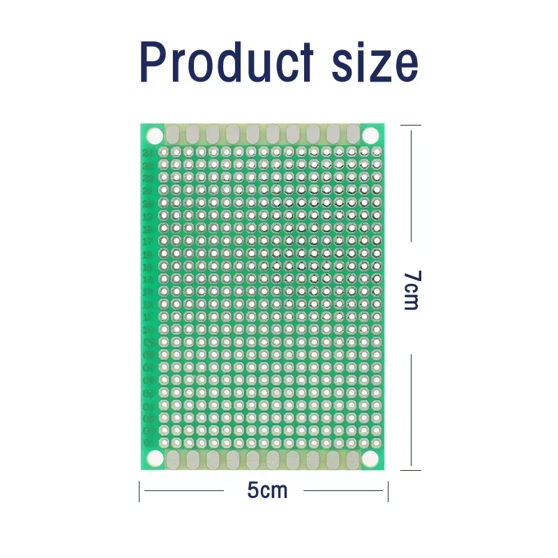 10PCS 5x7cm 단면 브레드보드 2.54MM 프로토타입 PCB 범용 보드(아두이노, 라즈베리 파이 및 DIY 전자 납땜용)