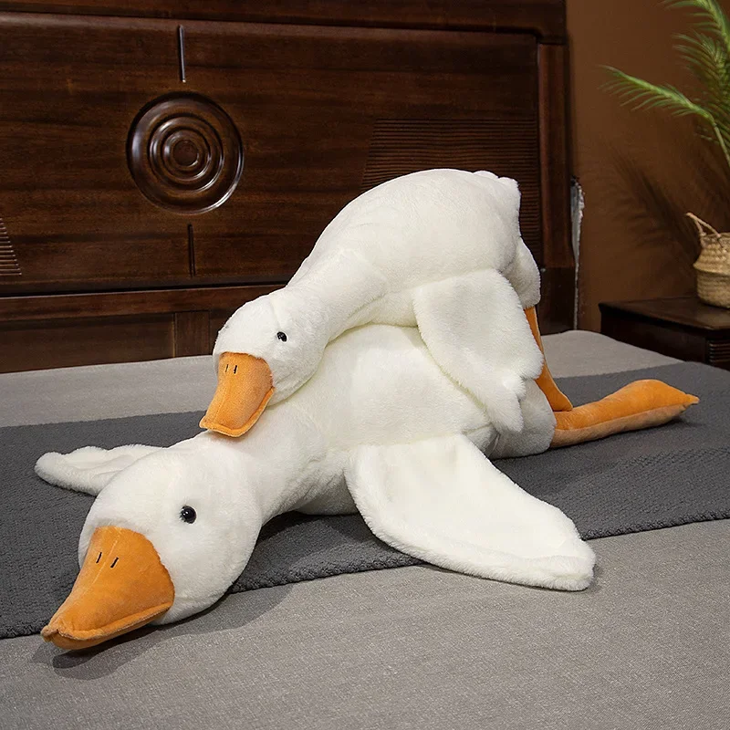 MINISO 50-160cm Extra Large Cute Big White Goose Plush Toy Cute Big Duck Animal Plush Stuffed Doll Super Soft Sleeping Pillow