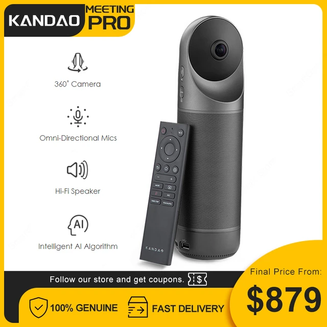 Kandao Meeting Pro Conference Camera with mini Directional Mics 360° Video  Came Support Dingtalk/Skype/Zoom for Business Webcam
