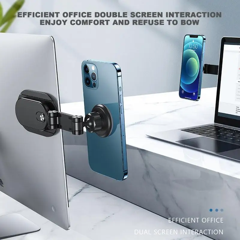 Slim Laptop Phone Holder | Foldable Telescopic Laptop Screen Side Extension | Magnetic Portable Car Phone Mount Brac