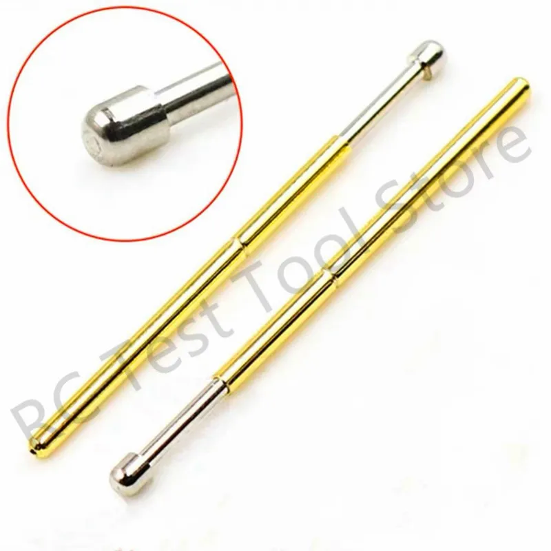 100PCS P100-D3 Nickel-Plated Spring Test Probe P100-D Round Head Dia 1.80mm Spring Test Pin Pogo Pin Dia 1.36mm Length 33.35mm