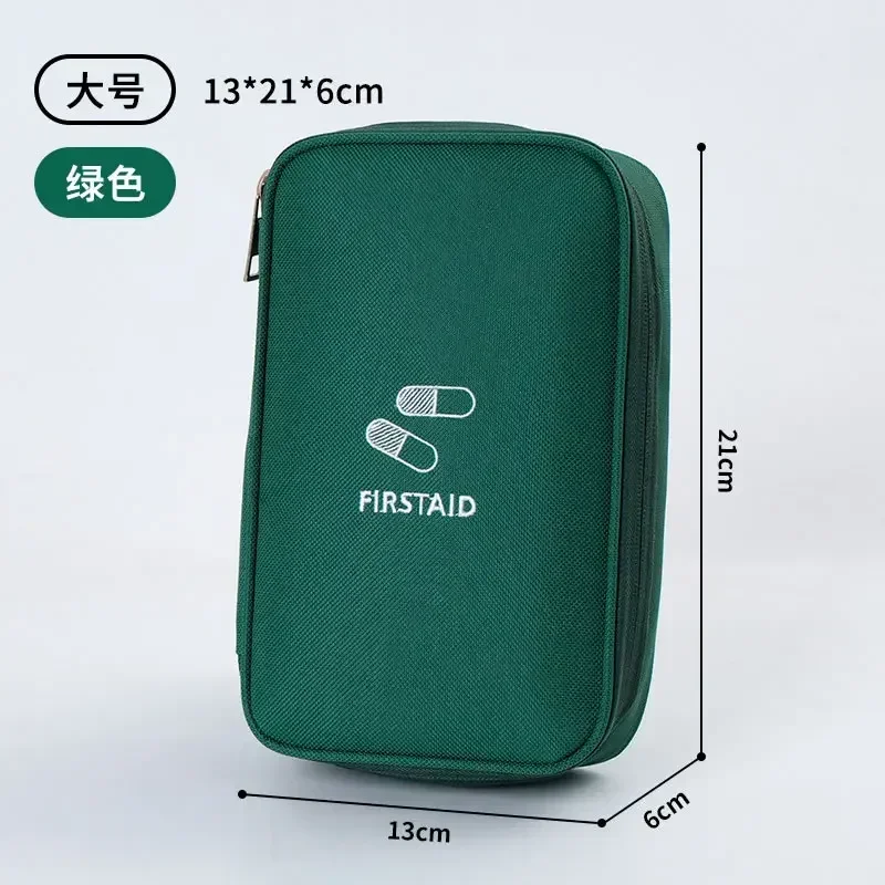 Compact Travel First Aid Organizer - Portable Medicine Pouch with Double Zippers