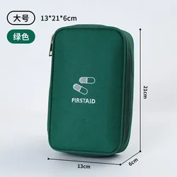 Compact Travel First Aid Organizer - Portable Medicine Pouch with Double Zippers (L GREEN)