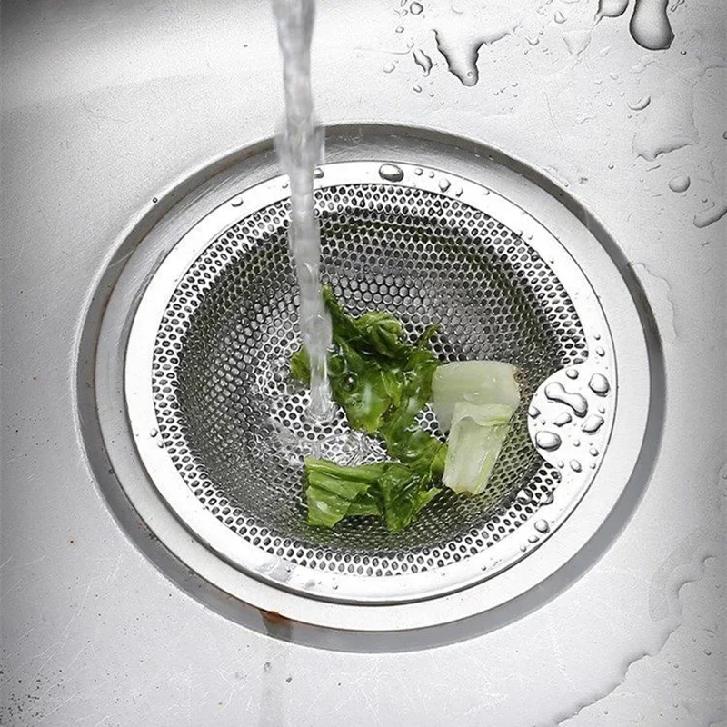 1Pcs Kitchen Sink Filter Stainless Steel Mesh Sink Strainer Filter Bathroom Sink Strainer Drain Hole Filter Trap Waste Screen